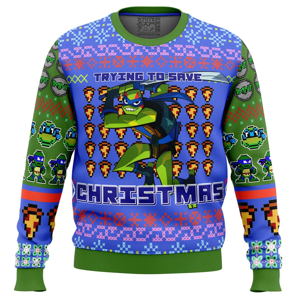 leo Sweater front - TMNT Merch